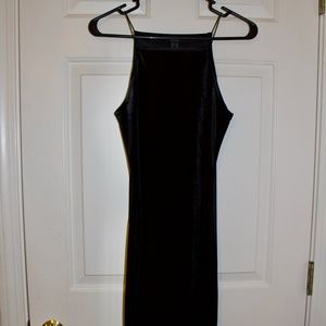 Forever 21 black velvet bodycon dress